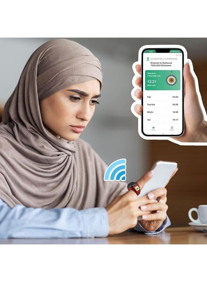 خاتم إلكتروني ذكي للتسبيح مصمم لتلبية احتياجات المسلمين للتذكير بالتسبيح وأوقات الصلاة. - Image 4